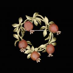 Pomegrante Wreath Brooch - Granatapfel Brosche