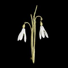 Snowdrops Brooch - Schneeglöckchen Brosche 2 Blüten