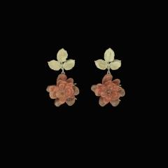 Red Rose Post Drop Earring - Rote Rose