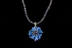 Blue Cornflower Necklace - Blaue Kornblume Kette