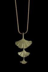 Gingko Three Leaf Pendant - Dreifach-Ginkgo Blattkette