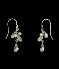 Petite Leaf Drop Dangle Wire Earrings - Kleine Blätter Ohrhänger
