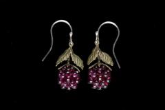 Raspberry Drop Wire Earrings - Himbeer Ohrhänger