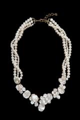 Silver Dollar Pearl Twist Necklace - Silber Dollar Collier mit Perlen