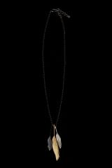 Feather Tricolor Pendant long - Feder Kette dreifarbig lang