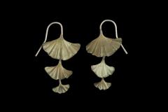 Gingko Triple Drop Wire Earrings - Dreifach-Ginkgo Ohrhänger