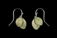 Irish Thorn 2-Leaf Wire Earrings - Irischer Schlehdorn Ohrhänger zweiblättrig