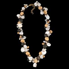 River Pebble Contour Necklace - Flusskieselstein Collier