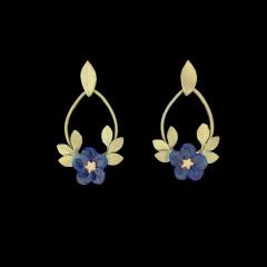 Blue-Eyed Mary Hoop Post Earrings - Frühlings Gedenkemein Ohrstecker 