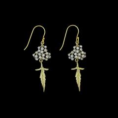Queen Annes Lace Wire Earrings - Wildkarotte Ohrhänger mit Blatt