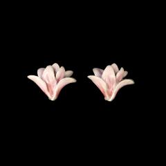 Pink Magnolia Post Earrings - Rosa Magnolien Ohrstecker