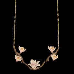 Pink Magnolia Statement Necklace - Rosa Magnolien Collier